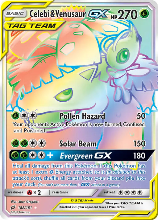 Celebi & Venusaur GX (182/181) [Sun & Moon: Team Up] - Pokemon Single