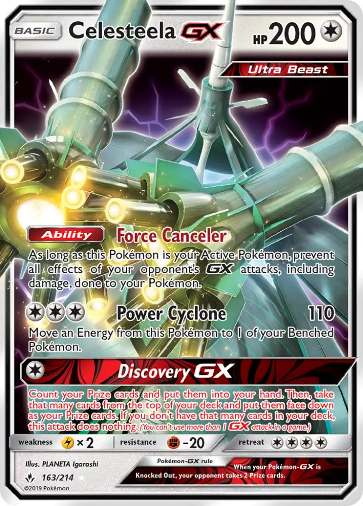 Celesteela GX (163/214) [Sun & Moon: Unbroken Bonds] - Pokemon Single