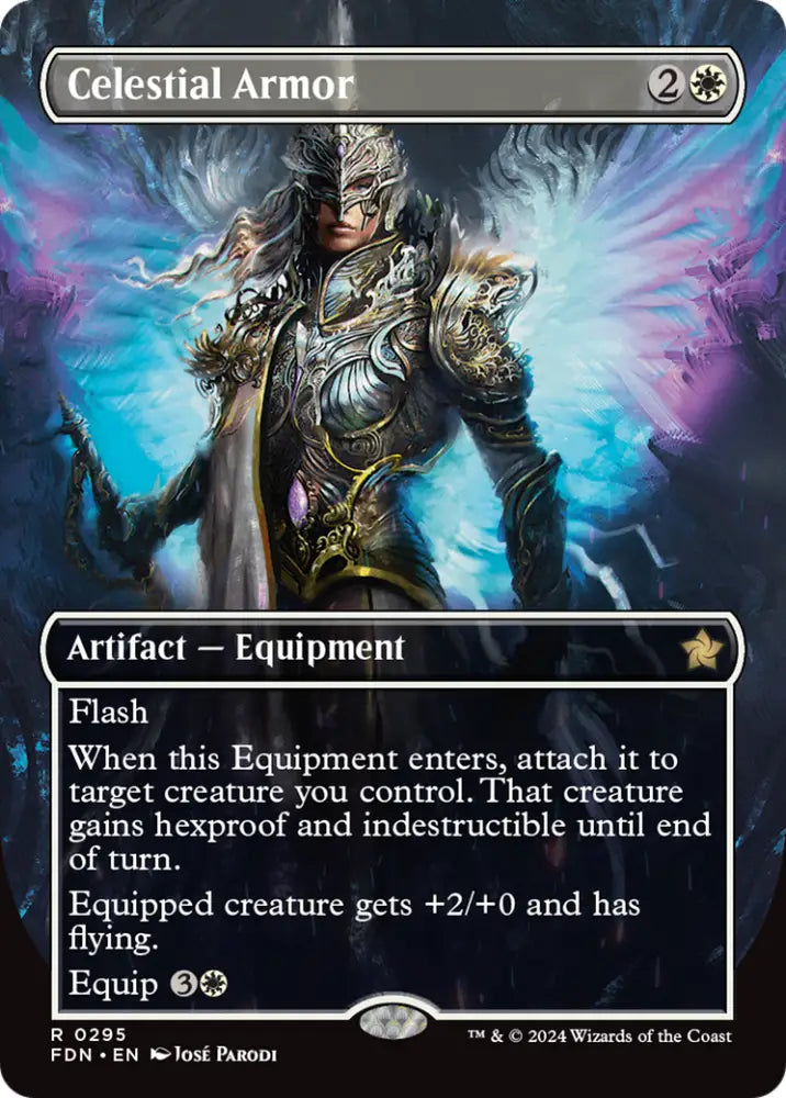 Celestial Armor (Borderless) [Foundations] - MTG Single