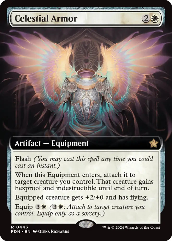 Celestial Armor (Extended Art) [Foundations] - MTG Single