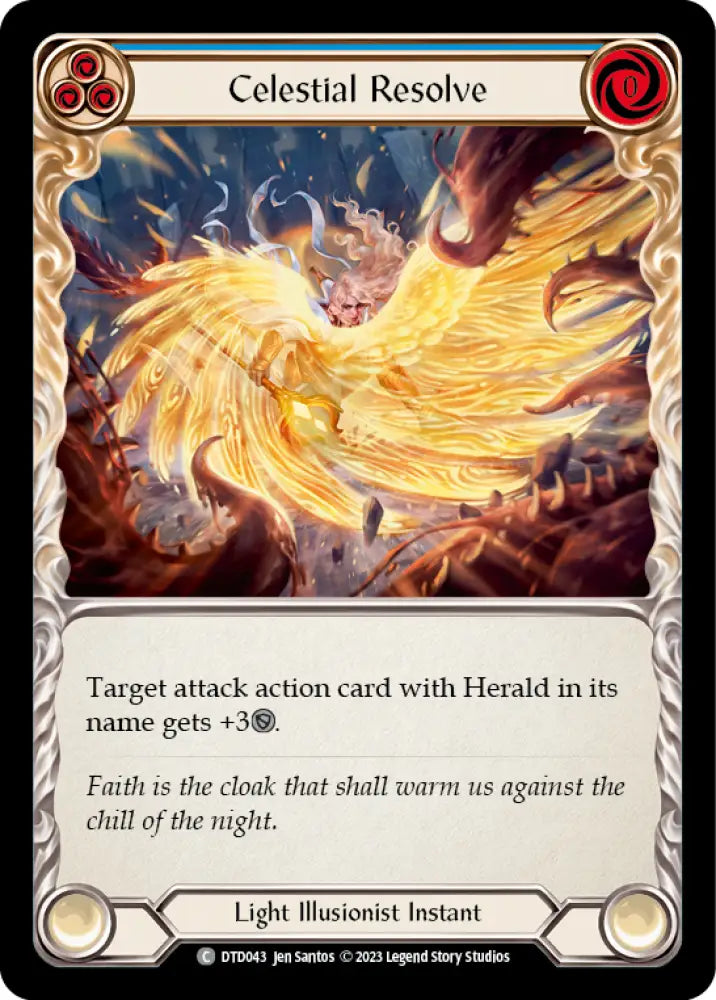 Celestial Resolve (Blue) [Dusk Till Dawn] Rainbow Foil - Flesh And Blood Single