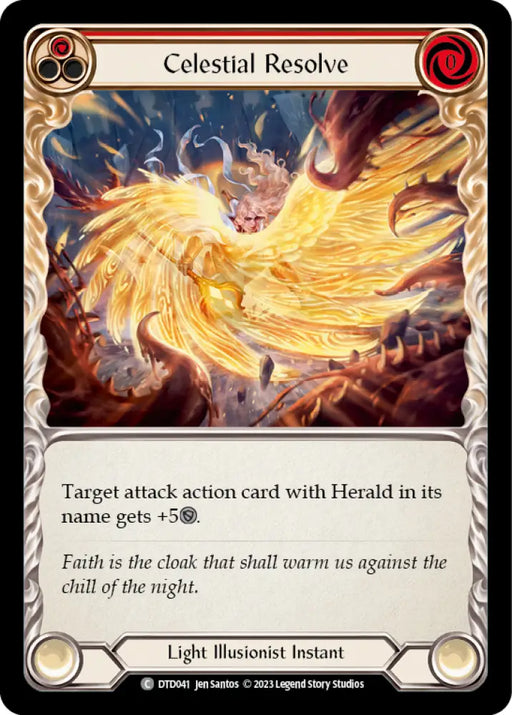 Celestial Resolve (Red) [Dusk Till Dawn] Rainbow Foil - Flesh And Blood Single