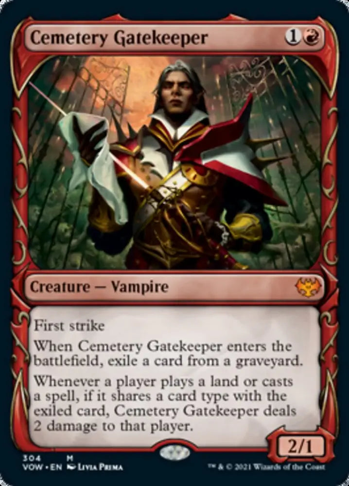 Cemetery Gatekeeper (Showcase Fang Frame) [Innistrad: Crimson Vow] - MTG Single