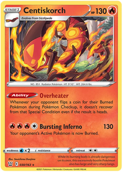 Centiskorch (030/163) [Sword & Shield: Battle Styles] - Pokemon Single