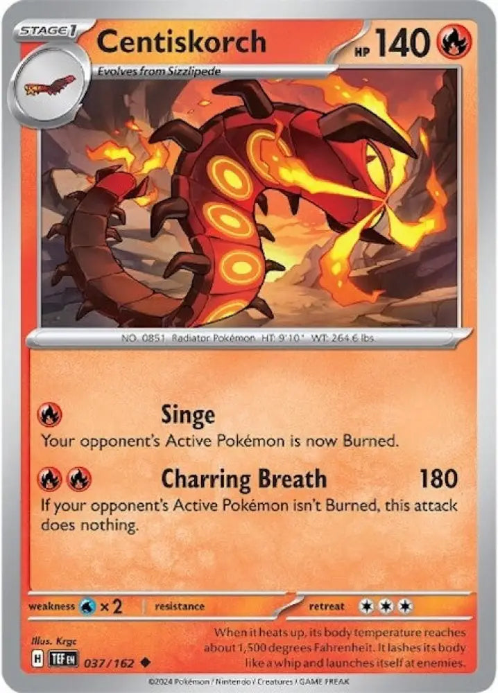 Centiskorch (037/162) [Scarlet & Violet: Temporal Forces] - Pokemon Single