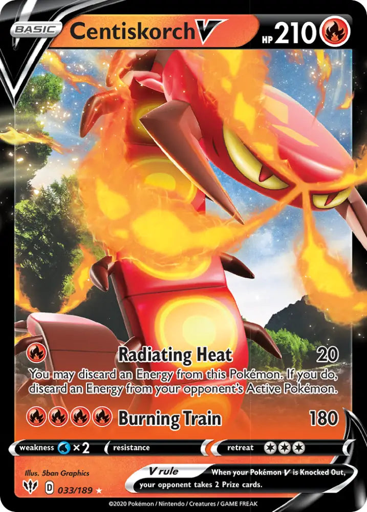 Centiskorch V (033/189) [Sword & Shield: Darkness Ablaze] - Pokemon Single