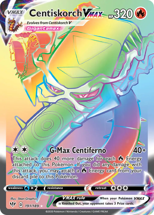 Centiskorch VMAX (191/189) [Sword & Shield: Darkness Ablaze] - Pokemon Single
