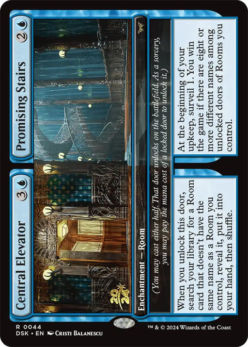 Central Elevator // Promising Stairs [Duskmourn: House of Horror Prerelease Promos] - MTG Single