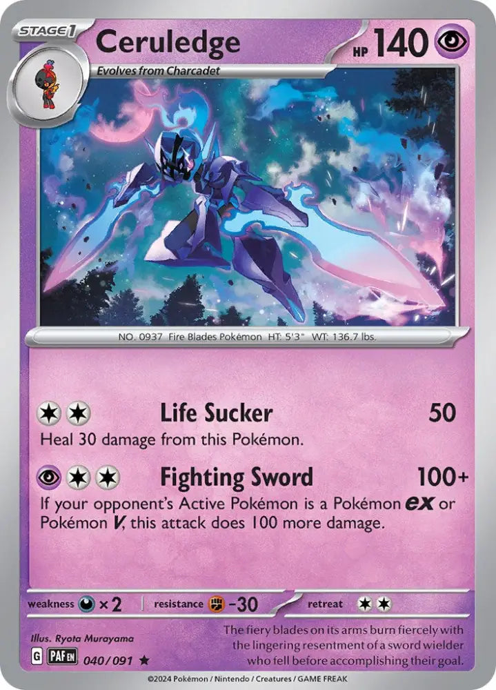 Ceruledge (040/091) [Scarlet & Violet: Paldean Fates] - Pokemon Single