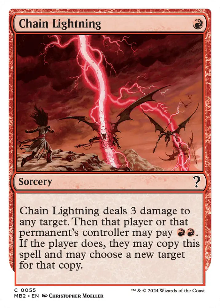 Chain Lightning (White Border) [Mystery Booster 2] - MTG Single