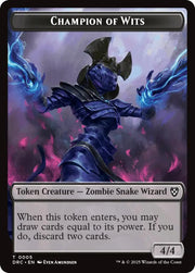 Champion of Wits // Zombie (0003) Double-Sided Token [Aetherdrift Tokens] - MTG Single