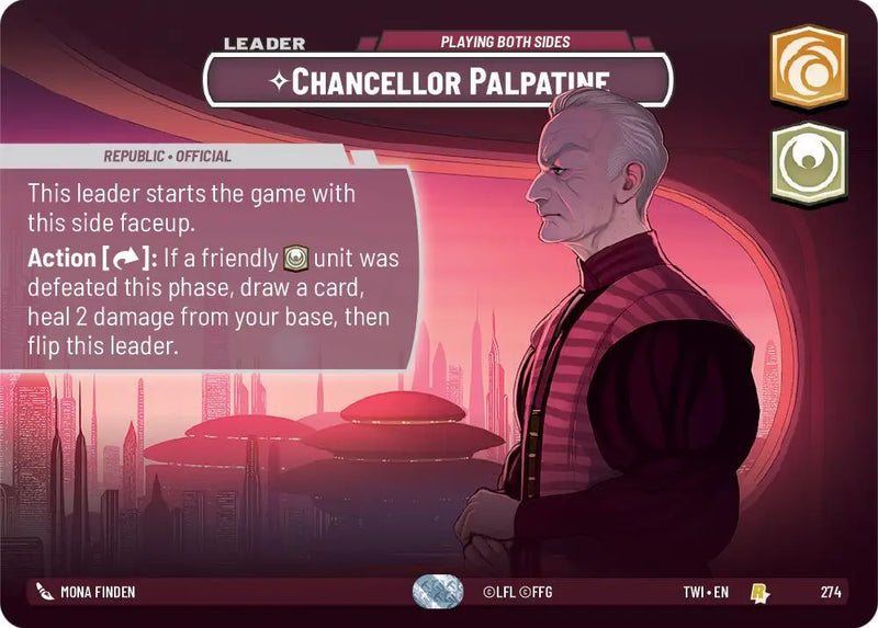 Chancellor Palpatine - Playing Both Sides (Showcase) (274) [Twilight of the Republic] - Star Wars: Unlimited Single