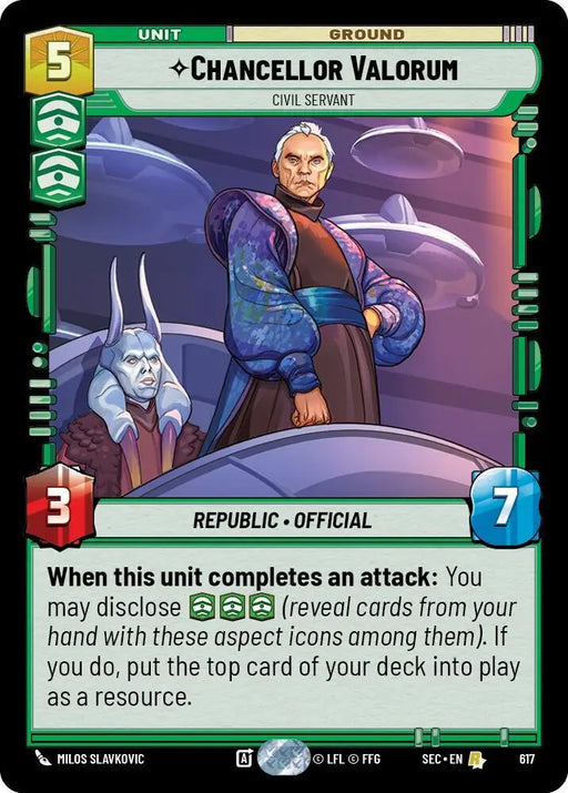 Chancellor Valorum - Civil Servant (Foil) (617) [Secrets of Power]