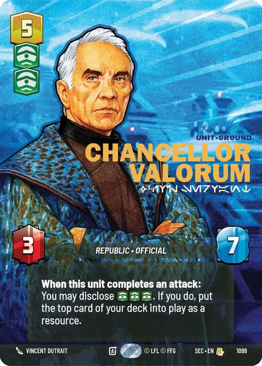 Chancellor Valorum - Civil Servant (Prestige Foil) (1099) [Secrets of Power]