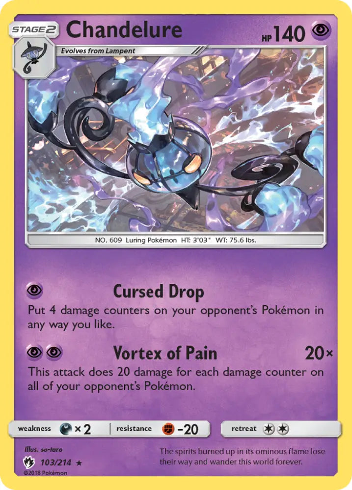 Chandelure (103/214) [Sun & Moon: Lost Thunder] - Pokemon Single