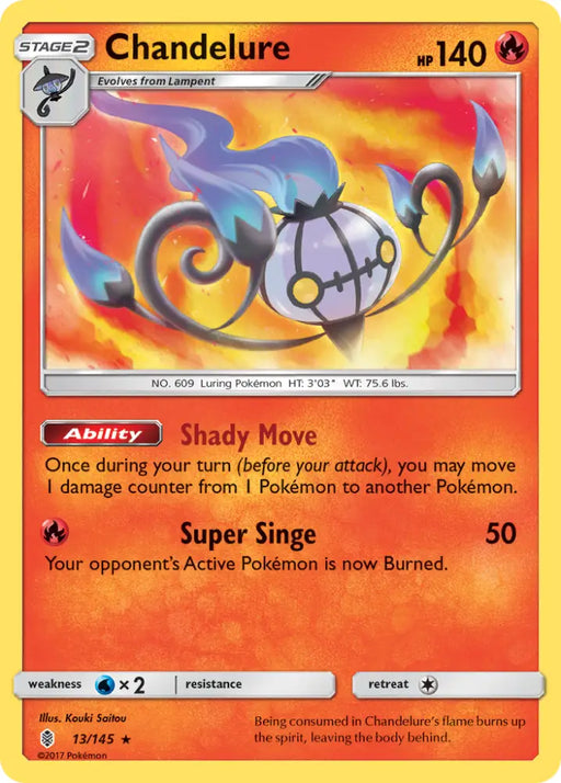 Chandelure (13/145) [Sun & Moon: Guardians Rising] - Pokemon Single