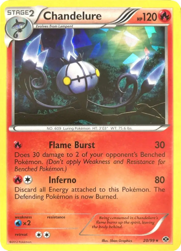 Chandelure (20/99) (Cracked Ice Holo) [Black & White: Next Destinies] - Pokemon Single