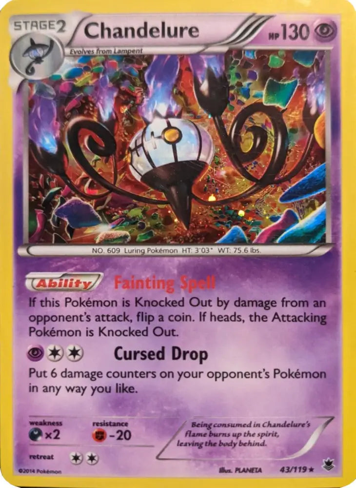 Chandelure (43/119) (Cosmos Holo) [XY: Phantom Forces] - Pokemon Single