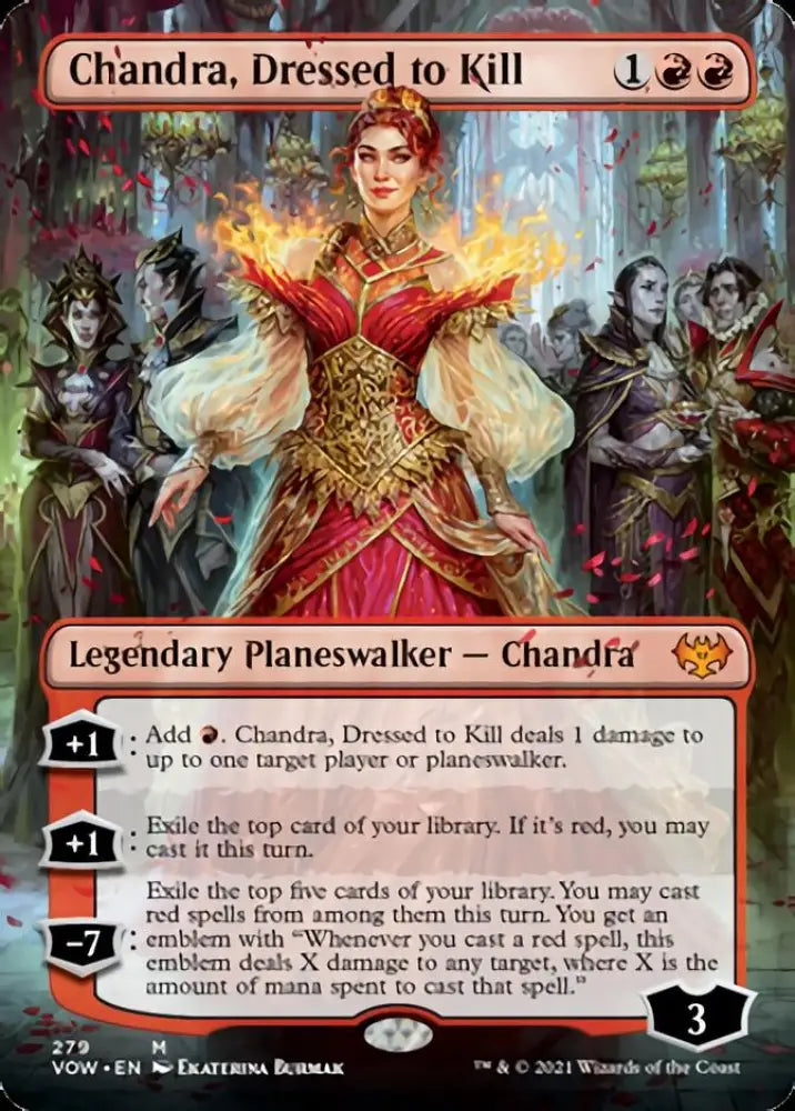 Chandra Dressed to Kill (Borderless) [Innistrad: Crimson Vow] - MTG Single