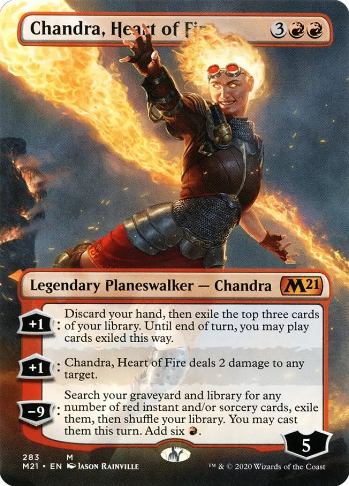 Chandra Heart of Fire (Borderless) [Core Set 2021] - MTG Single