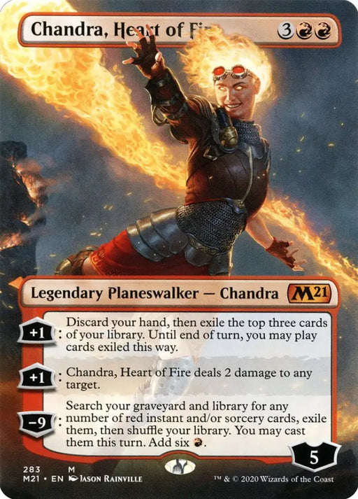 Chandra Heart of Fire (Borderless) [Core Set 2021] - MTG Single