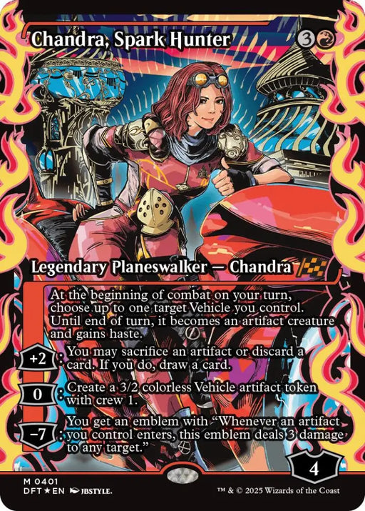 Chandra Spark Hunter (Showcase) (Japanese) [Aetherdrift] - MTG Single