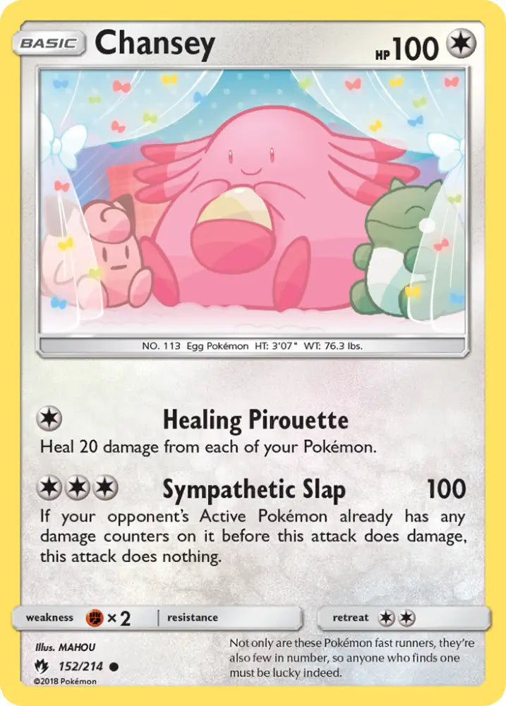 Chansey (152/214) [Sun & Moon: Lost Thunder] - Pokemon Single