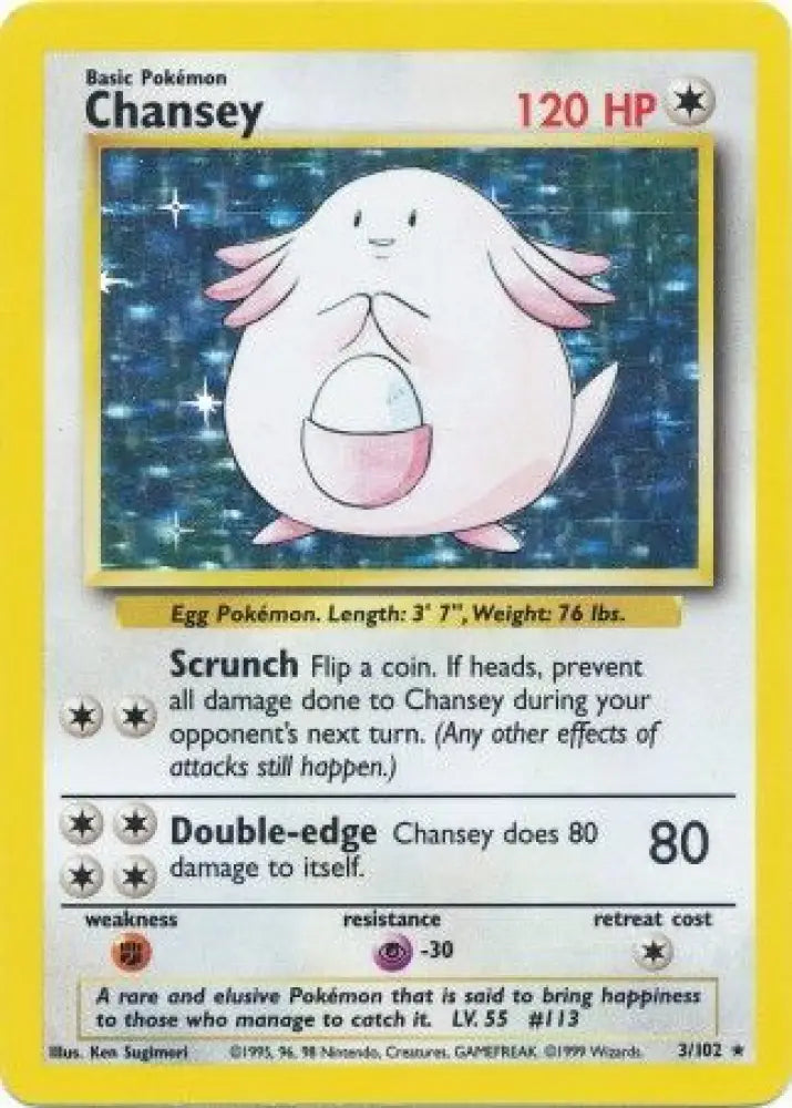 Chansey (3/102) [Base Set Unlimited] - Pokemon Single