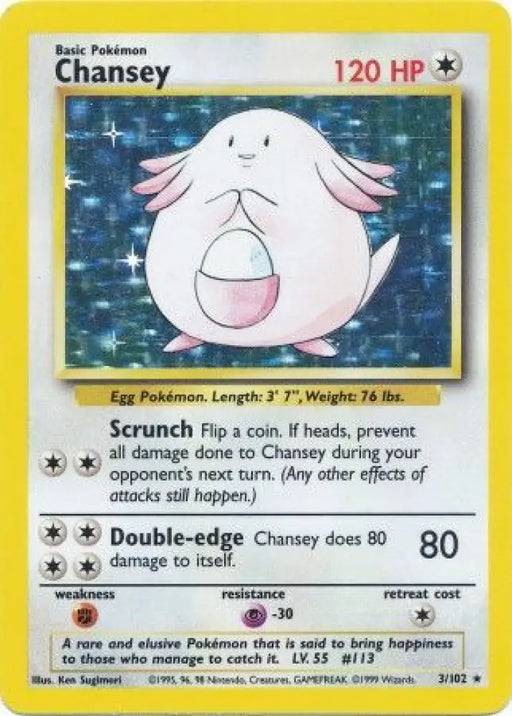 Chansey (3/102) [Base Set Unlimited] - Pokemon Single
