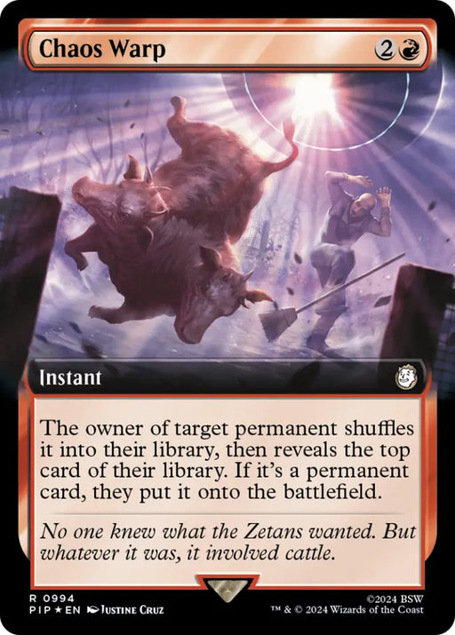 Chaos Warp (Extended Art) (Surge Foil) [Fallout] - MTG Single