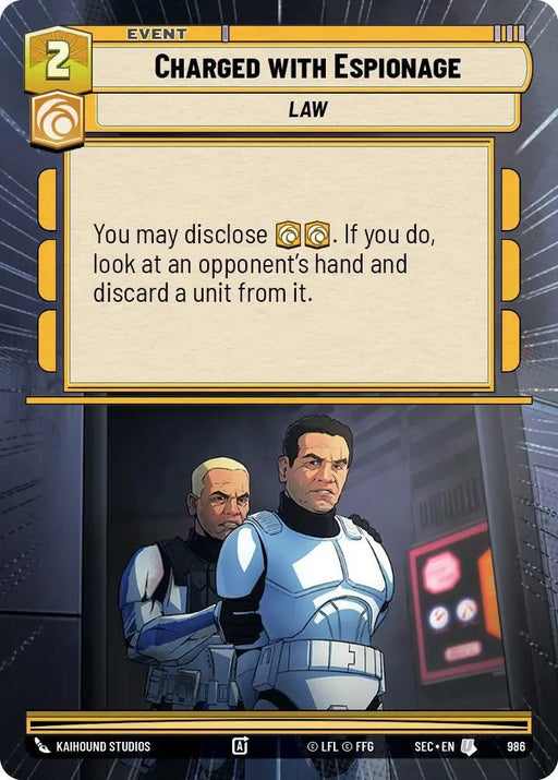 Charged with Espionage (Hyperspace Foil) (986) [Secrets of Power]