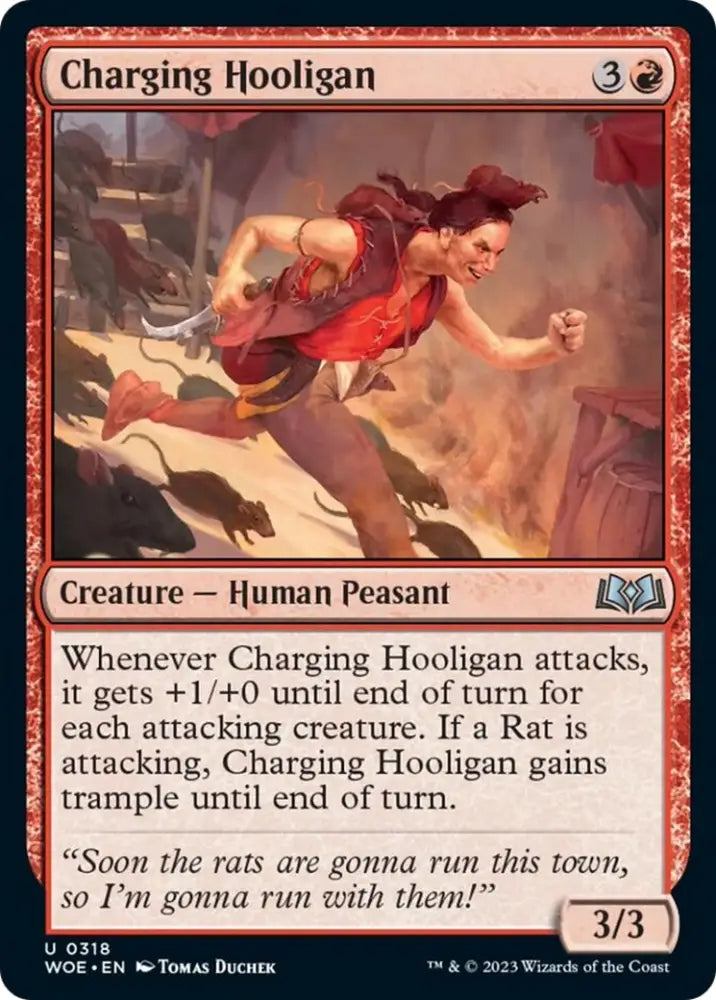 Charging Hooligan [Wilds of Eldraine] - MTG Single