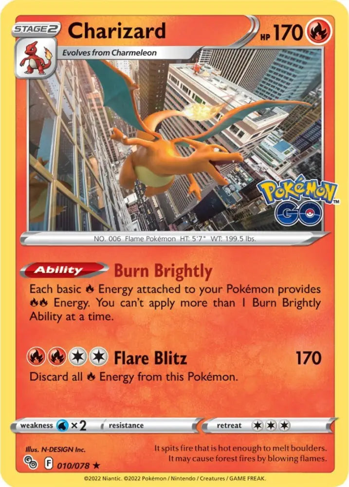 Charizard (010/078) [Pokémon GO] - Pokemon Single