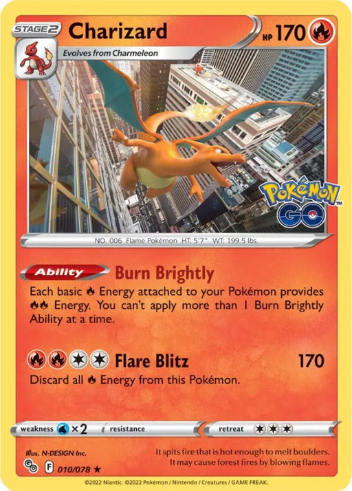 Charizard (010/078) [Pokémon GO] - Pokemon Single