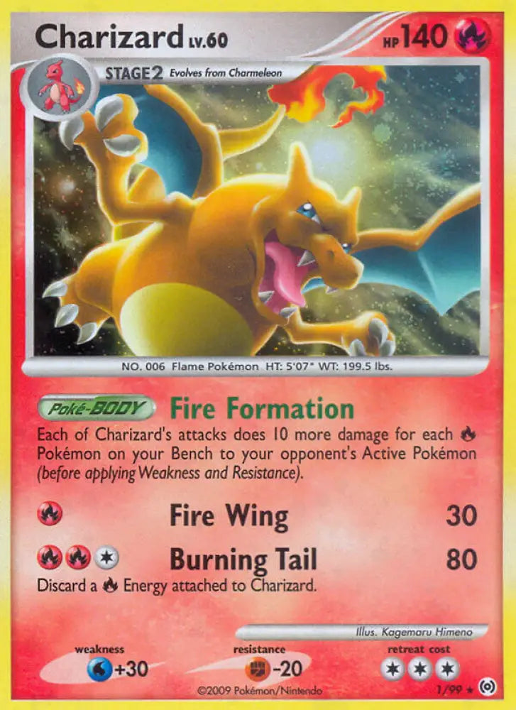 Charizard (1/99) (Cracked Ice Holo) [Platinum: Arceus] - Pokemon Single