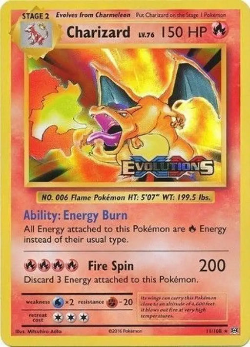 Charizard (11/108) (XY Evolutions Prerelease) [XY: Black Star Promos] - Pokemon Single
