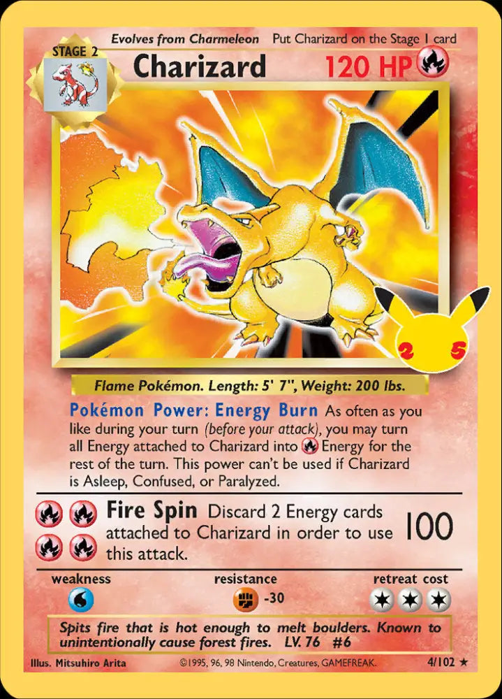 Charizard (4/102) [Celebrations: 25th Anniversary - Classic Collection] - Pokemon Single