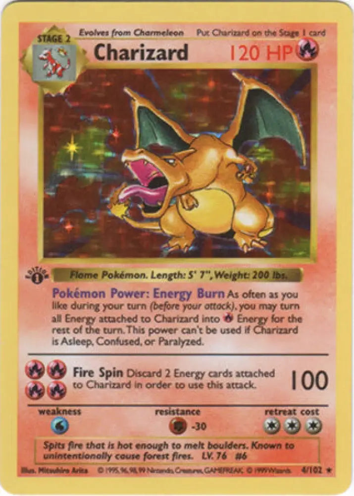 Charizard (4/102) (Shadowless) [Base Set 1st Edition] - Pokemon Single