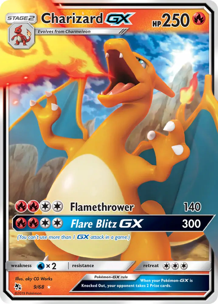 Charizard GX (9/68) [Sun & Moon: Hidden Fates] - Pokemon Single