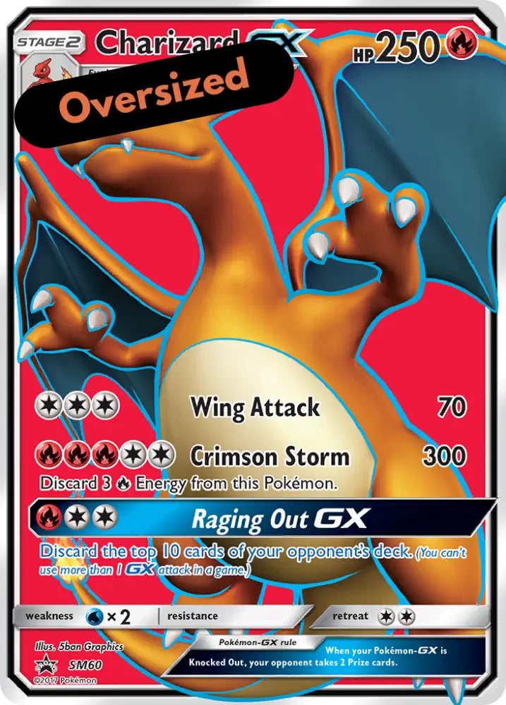 Charizard GX (SM60) (Jumbo Card) [Sun & Moon: Black Star Promos] - Pokemon Single