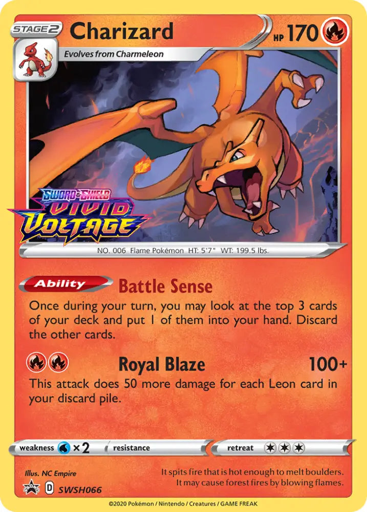 Charizard (SWSH066) (Prerelease Promo) [Sword & Shield: Black Star Promos] - Pokemon Single