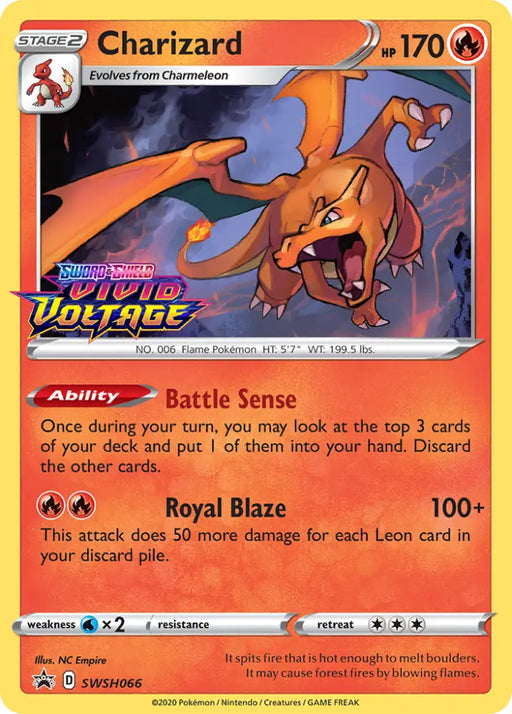 Charizard (SWSH066) (Prerelease Promo) [Sword & Shield: Black Star Promos] - Pokemon Single
