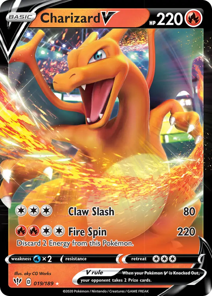 Charizard V (019/189) [Sword & Shield: Darkness Ablaze] - Pokemon Single