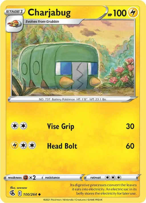 Charjabug (100/264) [Sword & Shield: Fusion Strike] - Pokemon Single