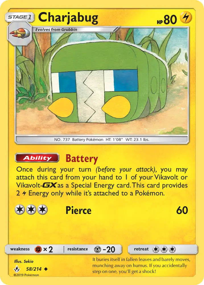 Charjabug (58/214) [Sun & Moon: Unbroken Bonds] - Pokemon Single