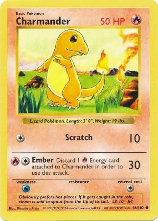 Charmander (46/102) [Base Set Shadowless Unlimited] - Pokemon Single