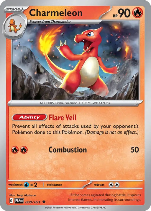 Charmeleon (008/091) [Scarlet & Violet: Paldean Fates] - Pokemon Single
