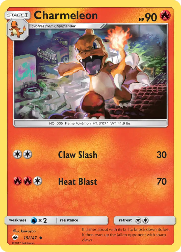 Charmeleon (19/147) [Sun & Moon: Burning Shadows] - Pokemon Single