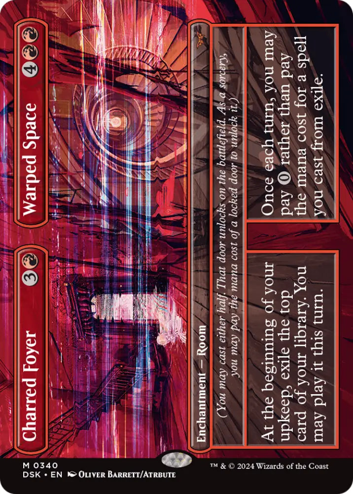 Charred Foyer // Warped Space (Borderless) [Duskmourn: House of Horror] - MTG Single