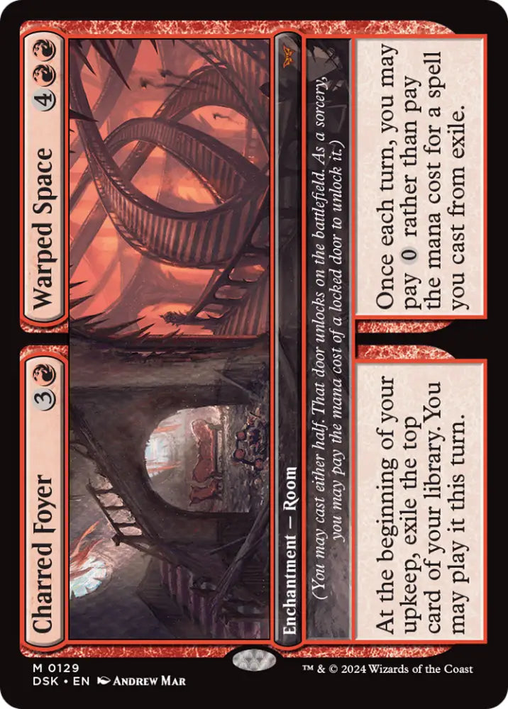 Charred Foyer // Warped Space [Duskmourn: House of Horror] - MTG Single